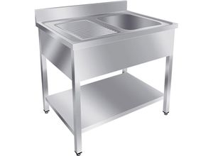 4255614800324 - Gastrohero - Spültisch Basic 10x6 mit 1 Becken rechts Gastronomiebedarf