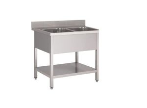 4255614800409 - Gastrohero - Spültisch Basic 12x7 mit 2 Becken Gastronomiebedarf