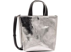 4255619911155 - TOM TAILOR Shopper Reißverschluss Metallic-Optik für Damen silber