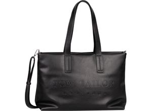 4255619914484 - TOM TAILOR Shopper Reißverschluss Logo-Prägung für Damen schwarz