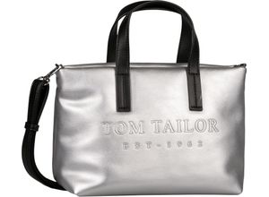 4255619914545 - TOM TAILOR Shopper Reißverschluss Logo-Prägung für Damen silber