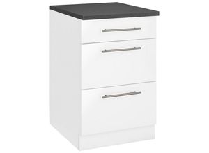 4255620805429 - wiho Küchen Unterschrank Cali 50 cm breit mit 2 großen Auszügen grau|weiß