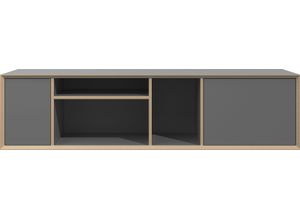 4255623601264 - Lowboard MÜLLER SMALL LIVING VERTIKO WIDE Sideboards Gr B H T 148 cm x 37 cm x 35 cm schwarz-weiß (anthrazit birke) Sideboard Lowboards passend zur Serie »VERTIKO«