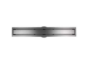 4255624403096 - - Edelstahl-Duschrinne FlexGT02 Gunmetal für Duschkabine - Länge wählbar 700mm