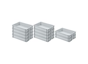 4255630512362 - Proregal-aufbewahrung Für Profis - set super économique 10x Bac Euro avec poignée fermée HxLxP 12x40x60cm 21 litres Gris Eurobox boîte industrielle