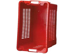 4255630531455 - Mehrzweck Lager-& Transportkiste für Lebensmittel geeignet durchbrochene Wände HxBxT 31x56x35cm in Rot - Rot