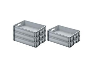 4255630539321 - Proregal-aufbewahrung Für Profis - SparSet 5x Eurobehälter mit offenem Griff HxBxT 12x40x60cm 21 Liter Grau Eurobox Transportbox Transportbehälter