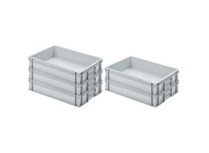 4255630539413 - SET SUPER ÉCONOMIQUE 5x Bac Euro avec poignée fermée HxLxP 12x40x60cm 21 litres Gris Eurobox boîte industrielle boîtes de rangement empilables