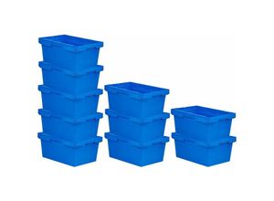 4255630555826 - SparSet 10x Conical Mehrweg-Stapelbehälter Blau HxBxT 273x40x60cm 47 Liter Lagerbox Eurobox Transportbox Transportbehälter Stapelbehälter - Blau