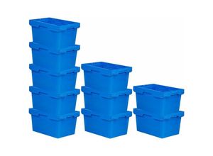 4255630555840 - SparSet 10x Conical Mehrweg-Stapelbehälter Blau HxBxT 323x40x60cm 58 Liter Lagerbox Eurobox Transportbox Transportbehälter Stapelbehälter - Blau