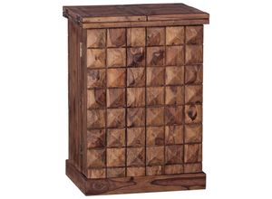 4255632531606 - SAAR Massivholz Hausbar 65x91x50 cm Ausklappbare Weinbar Barschrank mit Türen