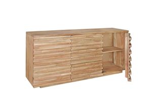 4255632531675 - Sideboard Akazien-Massivholz Natur-Baumkante Landhaus-Stil 160x75x43 cm