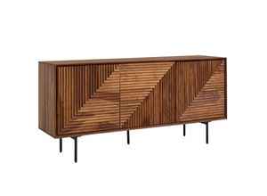 4255632531934 - Sideboard aus Sheesham Massivholz und Metall Modernes Design 148x72x40 cm mit 3 Türen