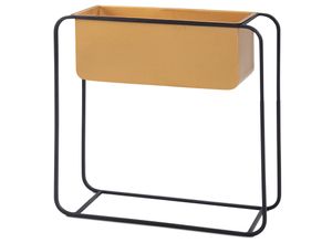 4255632532115 - Moderner Blumenkübel 60x60x24 cm Metall Gold & Schwarz Rechteckig