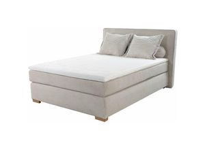 4255632819971 - Boxspringbett 140 x 200 cm Cordbezug beige - romy Die Möbelfundgrube