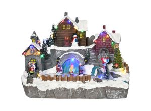 4255633500403 - Weihnachtsdorf mit LED-Beleuchtung bunt 32L x 255B x 24H cm weihnachtsdeko weihnachtsdorf fensterdeko tischdeko