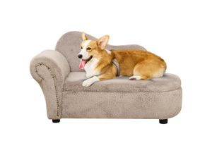 4255633501929 - Hundesofa mit erhöhtem Design beige (Farbe beige)