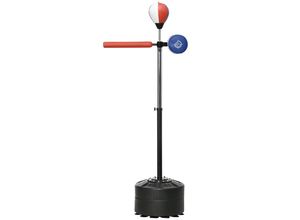 4255633507426 - Sportnow - Boxständer höhenverstellbar Reflexstange Pratze Speedball befüllbarer Standfuß 805 x 48 x 163-205 cm - Schwarz+Rot+Blau