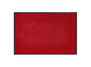 4255633508409 - Fußmatte waschbar Gummiumrandung rutschfest Rot 90 x 60 x 07 cm