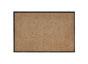 4255633508539 - Fußmatte waschbar Gummiumrandung rutschfest Beige 120 x 90 x 07 cm