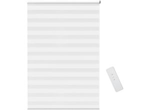 4255633511133 - Elektrischer Rollo Fensterrollo mit Fernbedienung UV-Schutz-Rollo mit USB-Schnittstelle für Wohnzimmer Küche Weiß 120 x 180cm - Weiß - Homcom