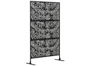 4255633515940 - Sichtschutzwand wetterbeständig Stahl 122 cm x 45 cm x 198 cm Schwarz - Schwarz - Outsunny