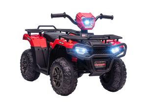 4255633516800 - Homcom - Elektro Kinderquad Elektro-Quad mit led und Musik Elektroauto Kinderfahrzeug für Kinder ab 3 Jahren Kindermotorrad Schwarz+Rot 88 x 45