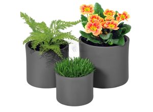 4255633517364 - 3er-Set Übertöpfe In-und Outdoor wetterbeständig modernes Design 33 cm x 33 cm x 28 cm Hellgrau - Hellgrau - Outsunny