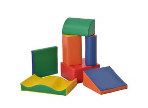 4255633517814 - Kinder-Softplay-Set mit verschiedenen Bausteinen bunt 60L x 40B x 11H cm softbausteine bausteinset schaumstoffbausteine riesenbausteine