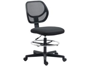 4255633517913 - Bürostuhl Ergonomischer mit Zeichenstuhl verstellbarem Fußring 93-113 cm Höhenverstellbarer Drehstuhl Schreibtischstuhl mit Rollen Arbeitsstuhl