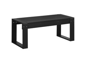 4255633518132 - Beistelltisch Gartentisch Couchtisch mit Holzoptik Rechteckiger Kaffeetisch für Balkon Garten Terrasse hdpe Schwarz 95 x 42 x 40 cm