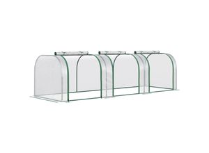 4255633519412 - Foliengewächshaus mit 3 Rolltüren transparent 295L x 100B x 80H cm