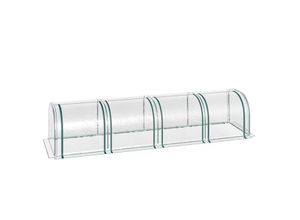 4255633519450 - Mini-Gewächshaus mit massivem Stahlrahmen PVC-Kunststoffabdeckung transparent 395L x 100B x 80H cm