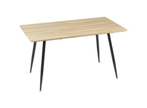 4255633519511 - Esstisch Küchentisch Esszimmertisch für 4 Personen Speisetisch Wohnzimmertisch mit Holzoptik Stahlbeine 140 x 80 x 76 cm Natur - Naturholz