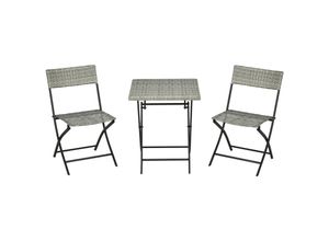 4255633520531 - Balkonmöbel als 3-teiliges Set Polyrattan Sitzgarnitur Gartenmöbel Gartenset