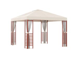 4255633521705 - Pavillon mit Fliegennetzen beige 296L x 296B x 260H cm