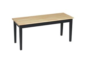 4255633523495 - Sitzbank 2-Sitzer Essbank Holzbank Küchenbank Wohnzimmerbank für Küche Eingang bis 220 kg belastbar Kiefernholz Natur+ Schwarz 102 x 36 x 45 cm