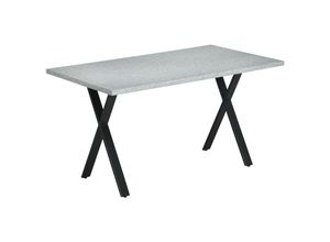 4255633525796 - Homcom - Esstisch Küchentisch Tischplatte in Steinoptik Stahlbeine 140 x 80 x 76 cm - Grau