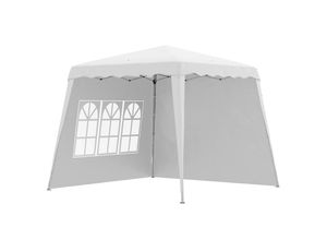 4255633527097 - Pavillon mit 2 Seitenwänden und individueller Höhenverstellung weiß 240L x 240B x 250H cm