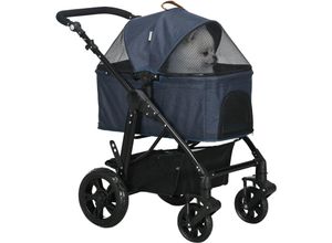 4255633528629 - Pawhut - Hundebuggy 2 in 1 Hundewagen Transporttasche Klappbarer Katzenwagen Hundebox Katzenbuggy mit Meshfenster bis 10 kg für Kleine Hunde