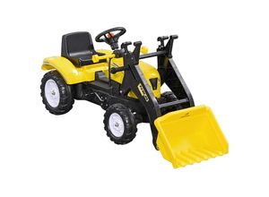 4255633529930 - Trettraktor mit Schaufel schwarz gelb L114 x B41 x H52cm sitzbagger rutscherfahrzeug aufsitzbagger bagger zum draufsitzen