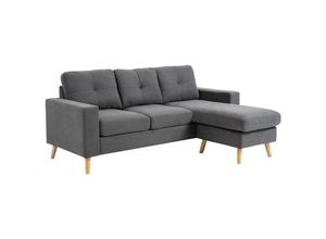 4255633529954 - Ecksofa mit Sitzkissen grau 193L x 136B x 85H cm