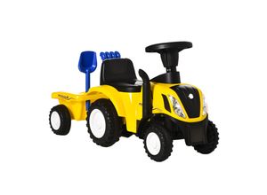 4255633530493 - Homcom - Rutsch-Traktor mit Anhänger Hupe Sandspielzeug ab 1 Jahr Kunststoff+Metall gelb 91 x 29 x 44cm - Gelb