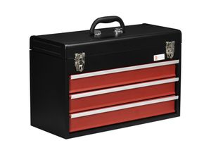 4255633535030 - Werkzeugkiste mit 3 Schubladen schwarz rot 51L x 22B x 32H cm werkzeugkasten werkzeugkoffer werkzeugkiste werkzeugbox