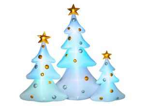 4255633536990 - Homcom - Aufblasbare Weihnachtsdekoration mit LED-Licht 210 cm 3er-Set Selbstaufblasender Weihnachtsbaum Wasserdicht für Weihnachtsfeiern Indoor