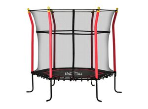 4255633537072 - Ø160 cm Kinder Trampolin Gartentrampolin Kinder mit Sicherheitsnetz Rot