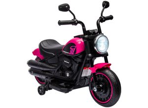 4255633537775 - Elektromotorrad mit 2 abnehmbaren Stützrädern schwarz rosa 76L x 42B x 57H cm kindermotorrad elektrofahrzeug mit 2 stützrädern kinderfahrzeug