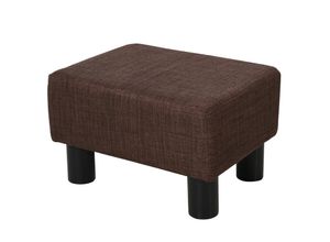 4255633539991 - Homcom - Fußhocker Polsterhocker Eingangbank für Wohnzimmer Schlafzimmer Fußauflage Leinen-Touch Stoff Schaumstoff Kunststoff Braun 40 x30 x 24 cm