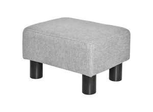 4255633540010 - Fußhocker Polsterhocker Eingangbank für Wohnzimmer Schlafzimmer Fußauflage Leinen-Touch Stoff Schaumstoff Kunststoff Grau 40 x30 x 24 cm