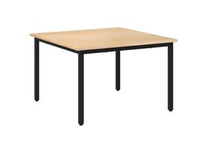 4255633540287 - Couchtisch Beistelltisch Quadratischer Kaffeetisch Sofatisch für Wohnzimmer Schlafzimmer bis 10 kg Belastbar Tannenholz Metall Natur 70 x 70